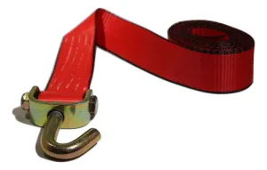 2" x 10 Ft Wheel Strap w/ Rubber Cleats & Swivel J Hook