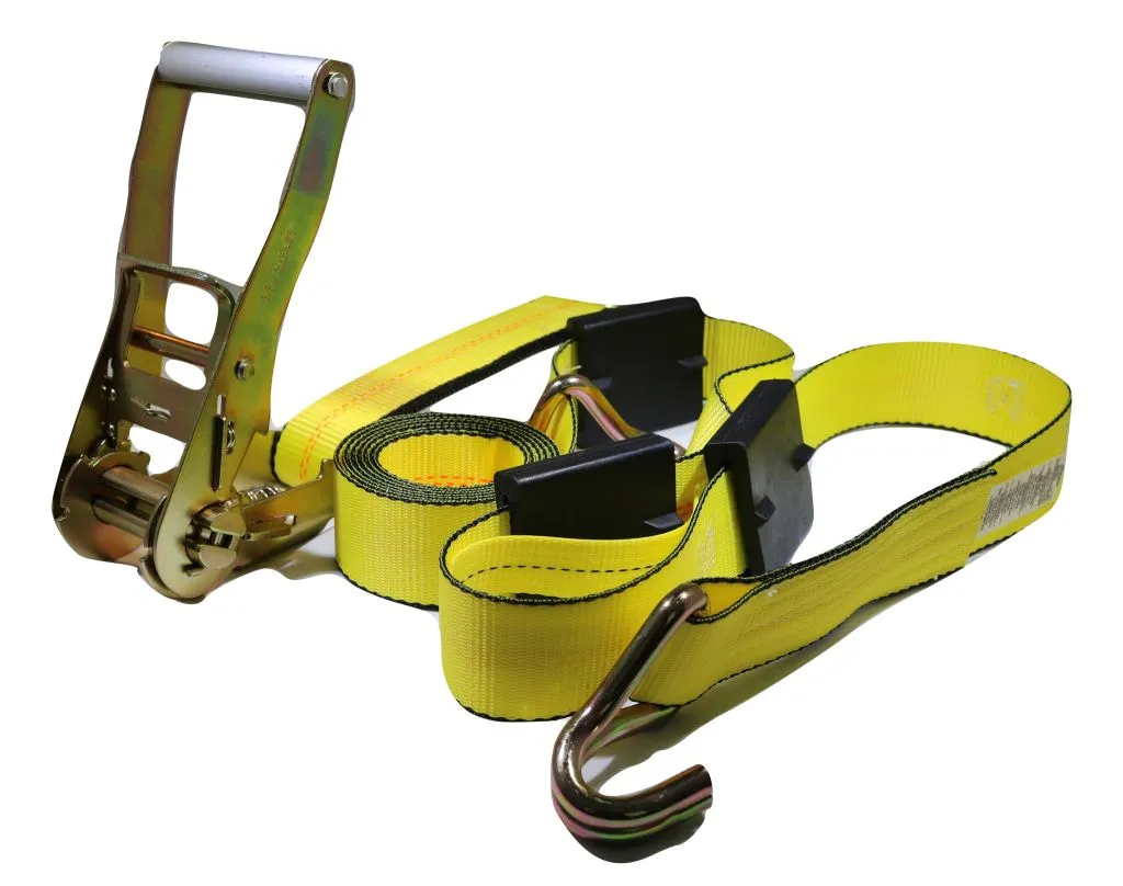 2" x 11 Ft Over the Wheel 3-Point Auto Tie Down Strap w/ 3 Hooks & 3 Sliding Cleats | R11AHWH