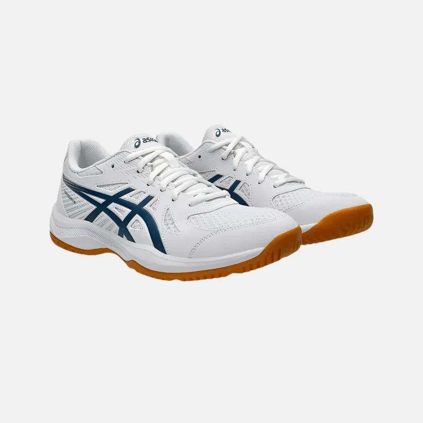 Asics UPCOURT 6 Men's Badminton Shoes -White/Vintage Indigo