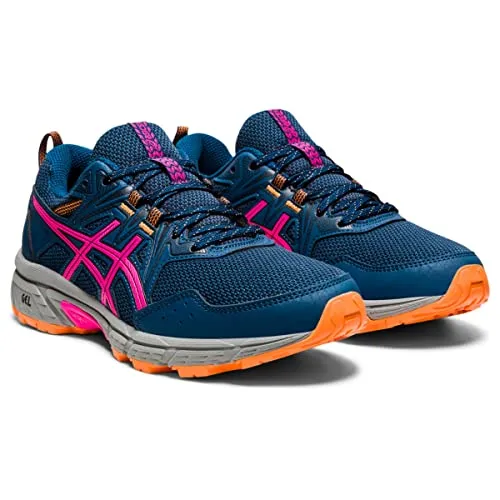 ASICS Women's Gel-Venture 8 Running Shoes, 8.5, MAKO Blue/Pink GLO