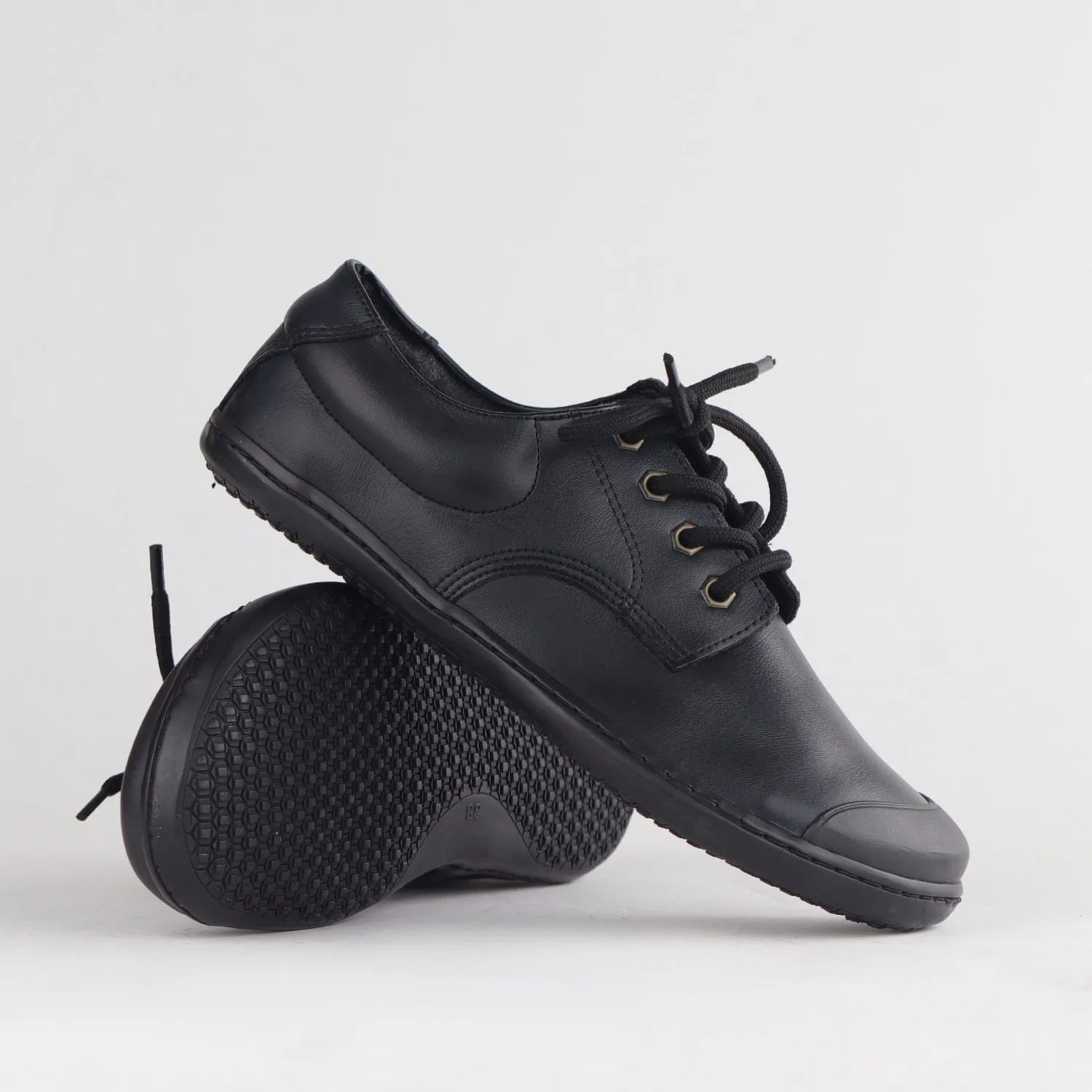 Boys Lace-up School Shoe in Black Sizes 39-47 - 7825