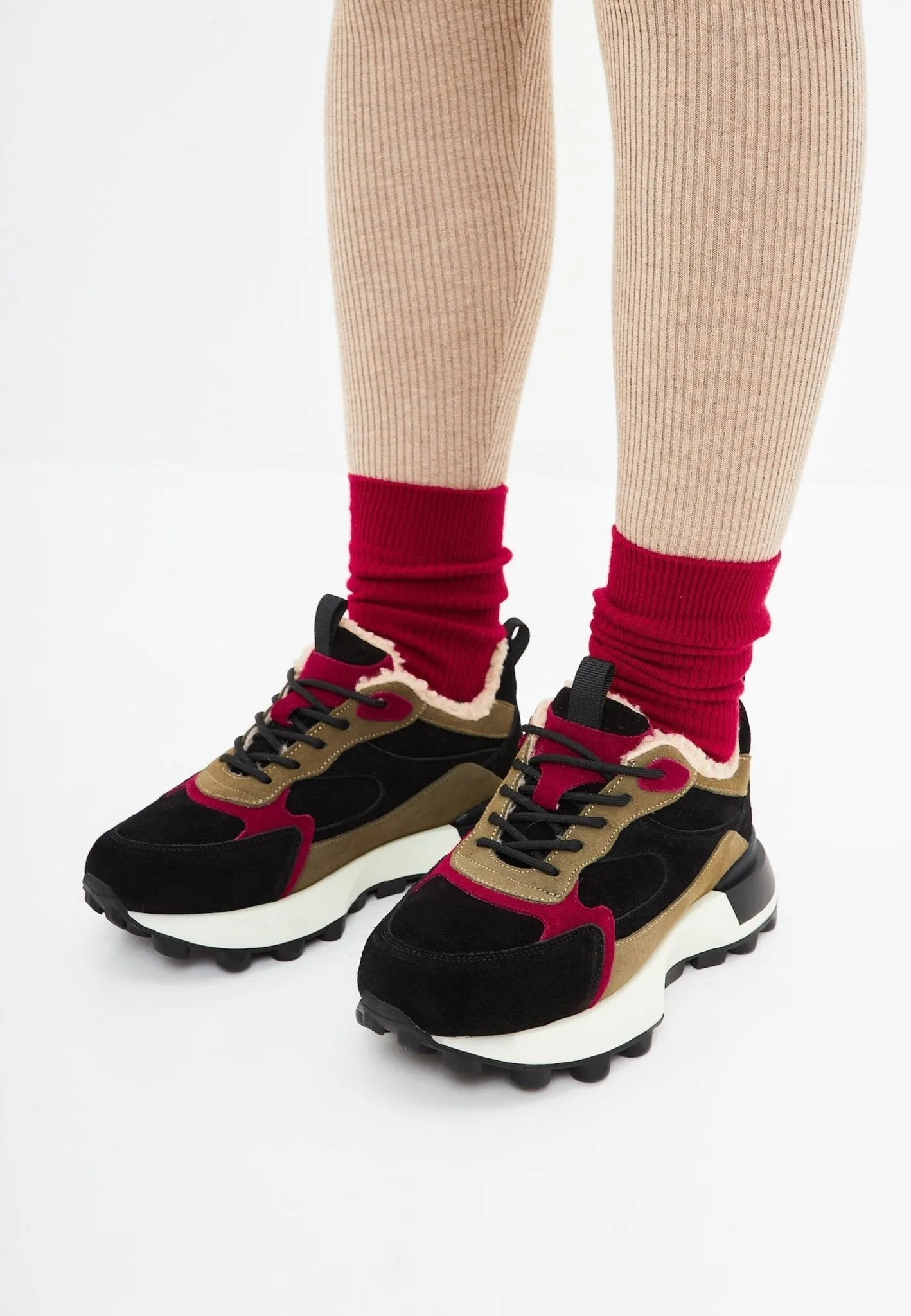 Chunky Platform Sneakers - Brown