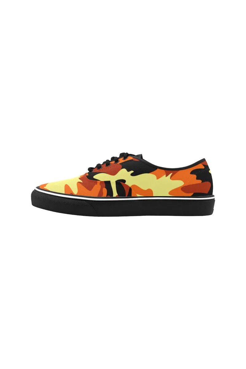 Fall Camouflage Classic Women's Canvas Low Top Shoes (Model E001-4)