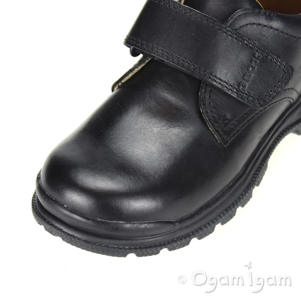 Geox William Boys Black School Shoe