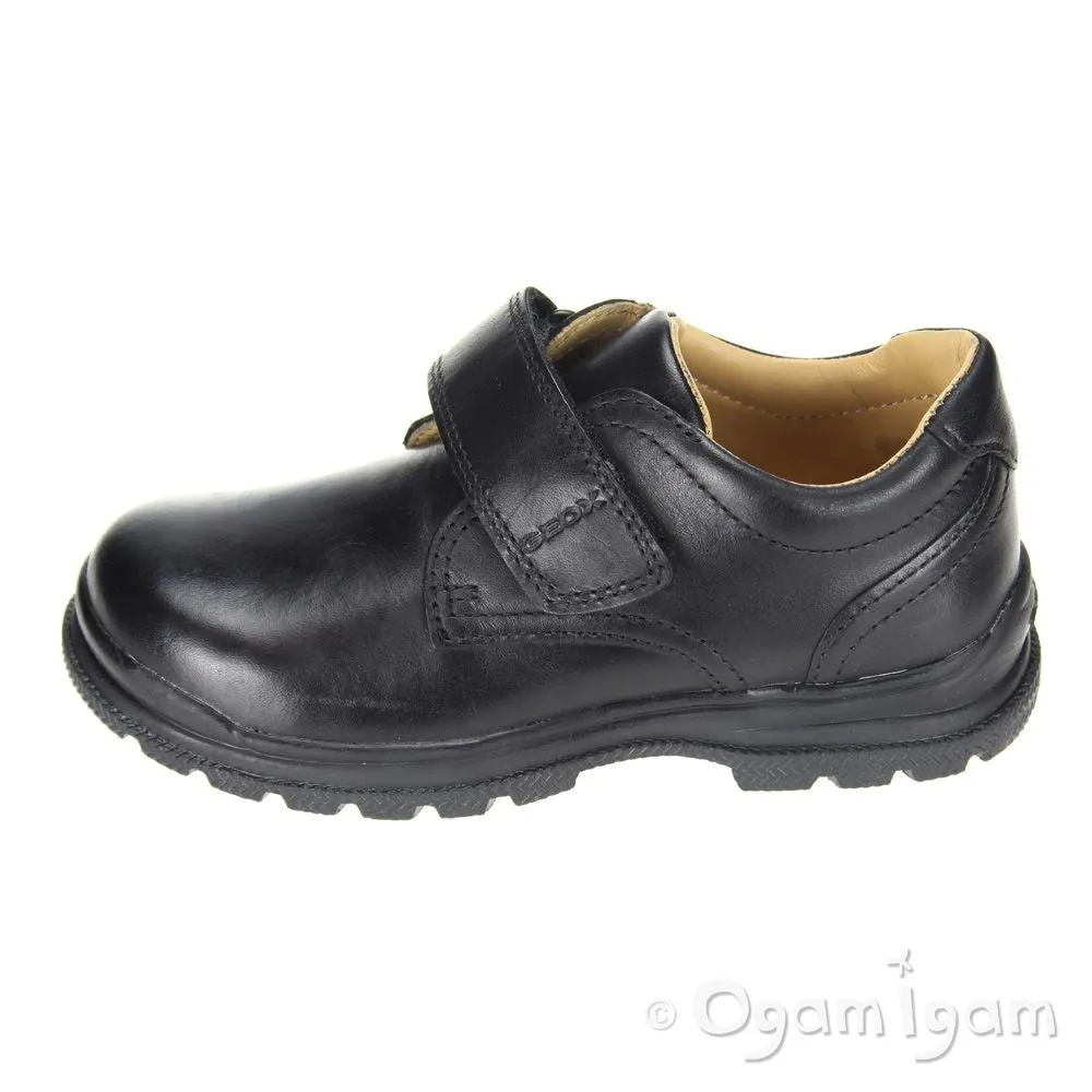 Geox William Boys Black School Shoe