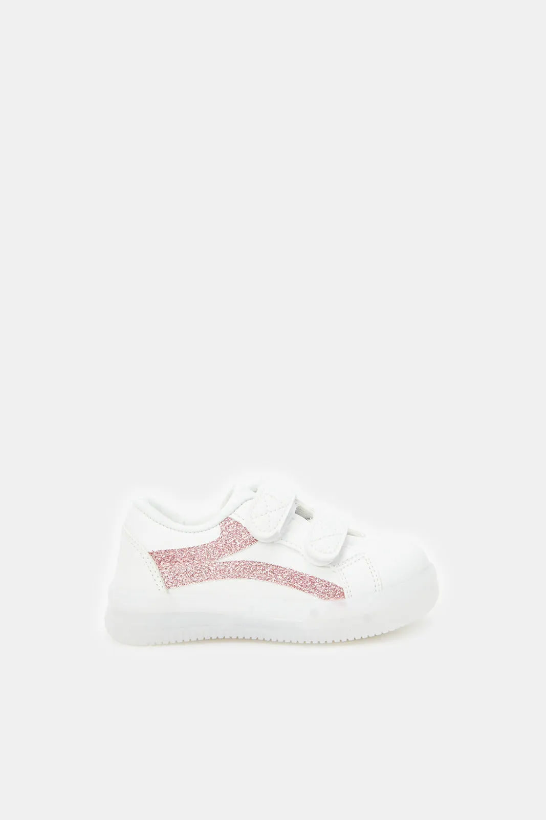 Infant Girls White Double Strap Sneaker