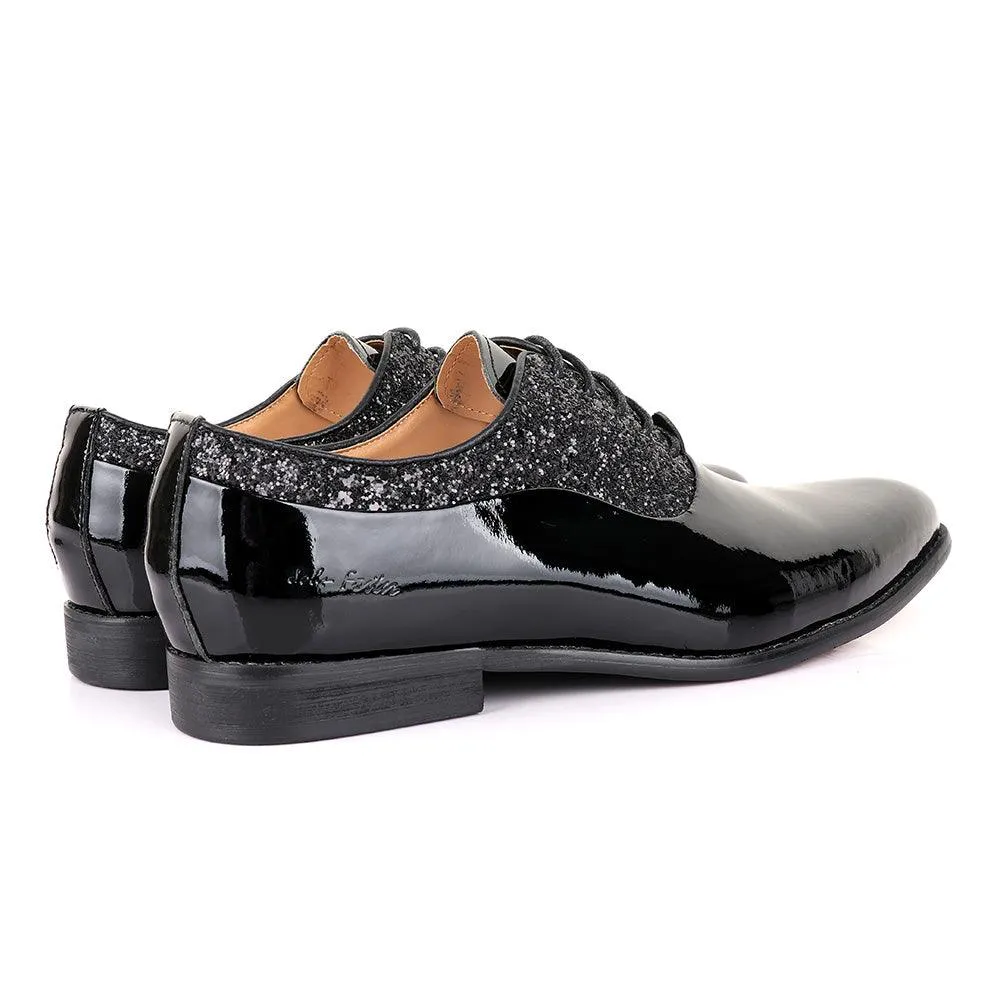 John Foster Patent Stone Black Leather Shoe