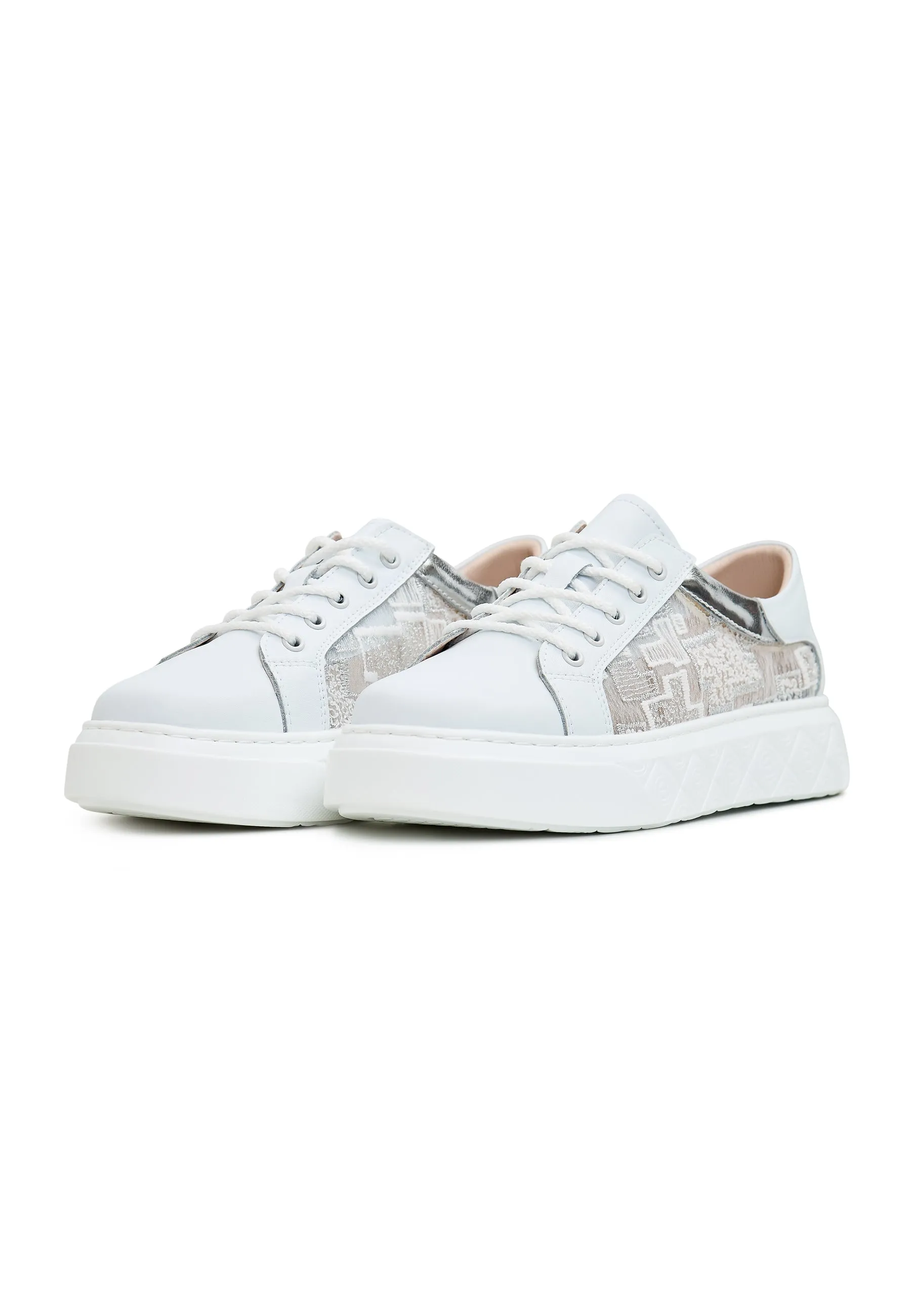 Leather Platform Sneakers Nancy - White