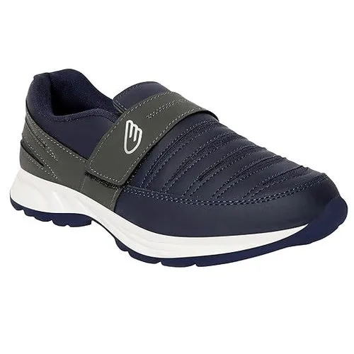 Men's Faux Leather Running Shoes (Size-UK-7) (Color-NAVY&DARK GREY)