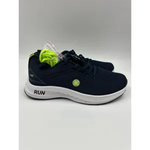 Men's Size 8, Blue Running Sneaker with Neon insole & Additional Neon Laces