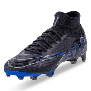 Nike Zoom Superfly 9 Pro Firm Ground Soccer Cleats (Black/Chrome-Hyper Royal)