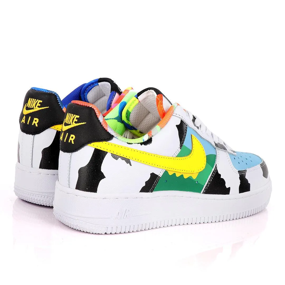 NK Force 1 SQC Low Premium Template Designed White Sneakers