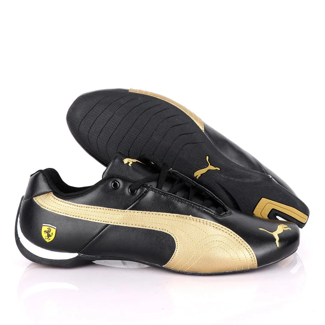 Puma Future Cat Black And Gold Leather Sneakers