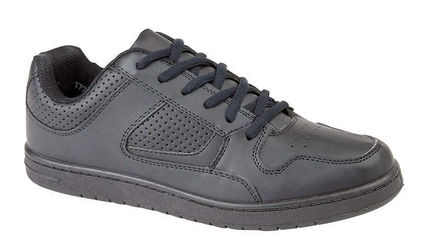 Rdek Euston Mens Lace Up All Black Trainers