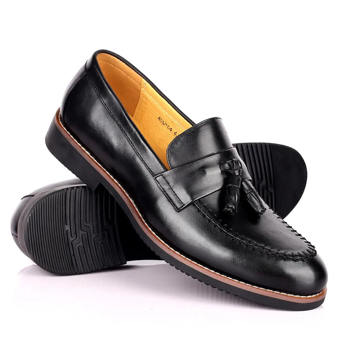 Renato Bulbecc Single Belt Tassels Designed Men's Shoes