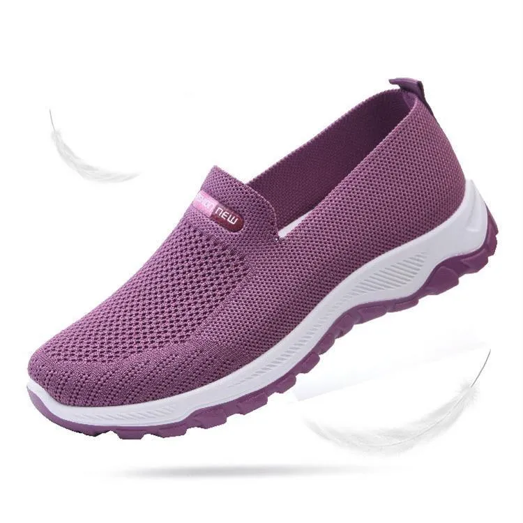 Slip on comfortable knit women running shoes