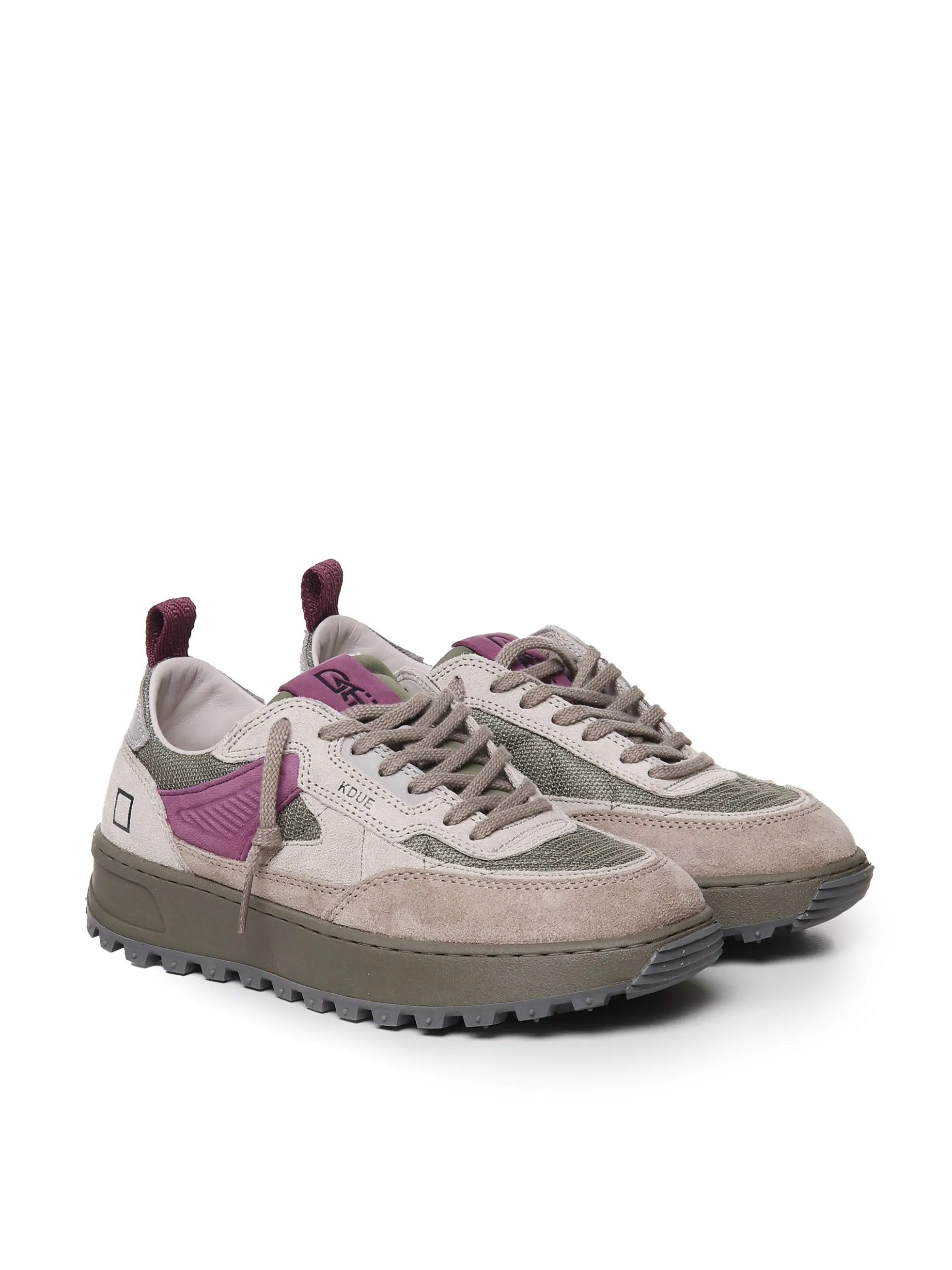 Taupe Purple Thick Sole Sneakers