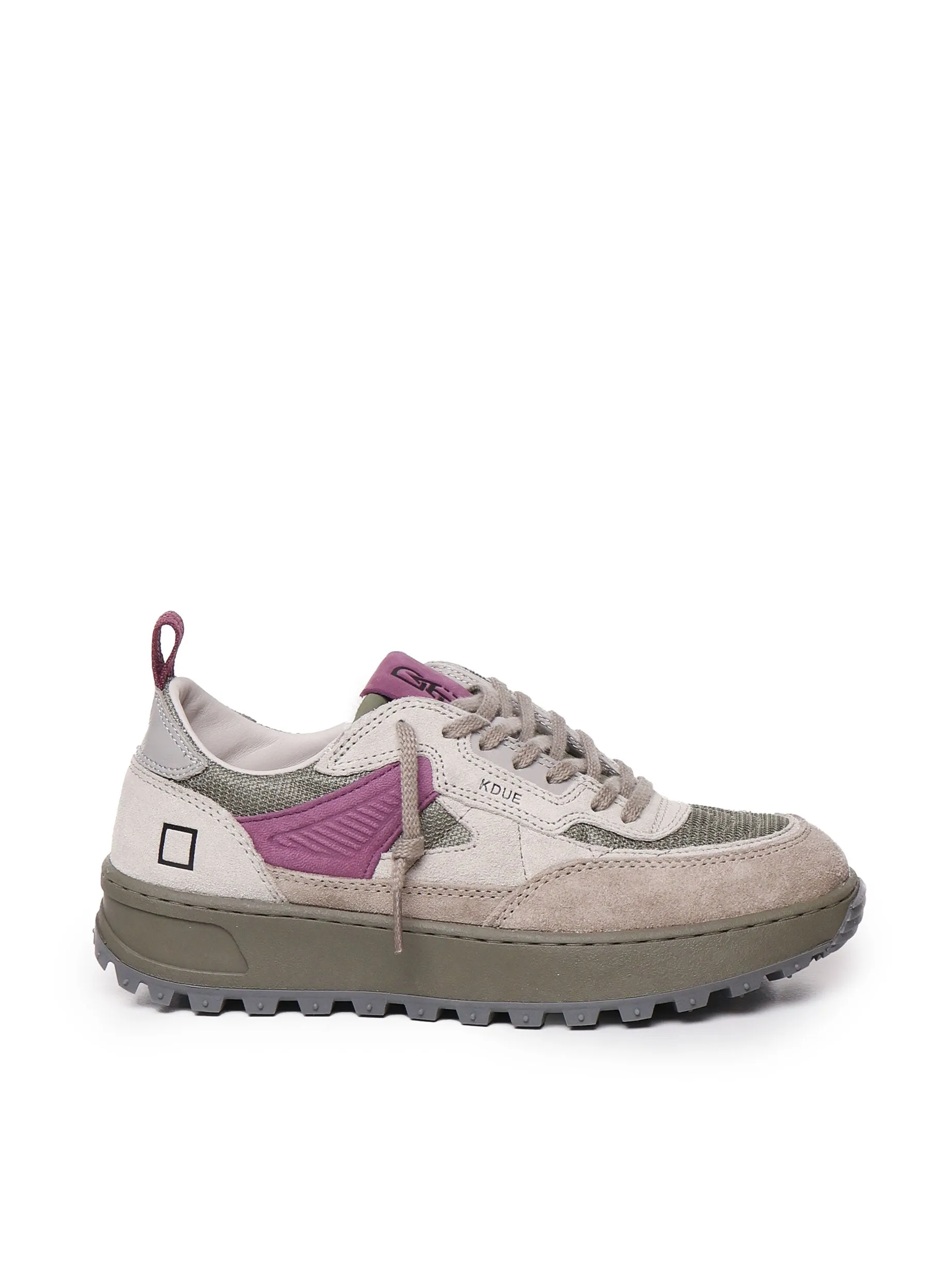 Taupe Purple Thick Sole Sneakers