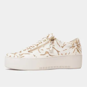 Wolfie Almond & Gold Leather Sneakers