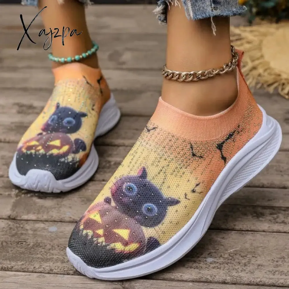 Xajzpa - Light Yellow Casual Sportswear Daily Patchwork Printing Rhinestone Round Comfortable Out Door Shoes